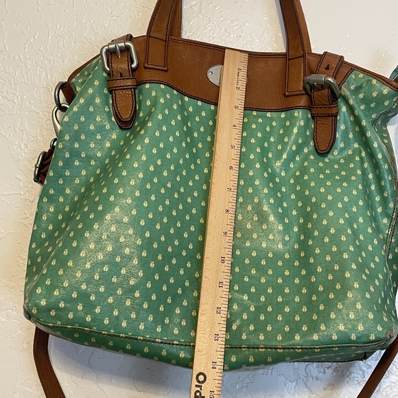 🌻Fossil Key•Per Green Coated Canvas Tote - Picture 11 of 12